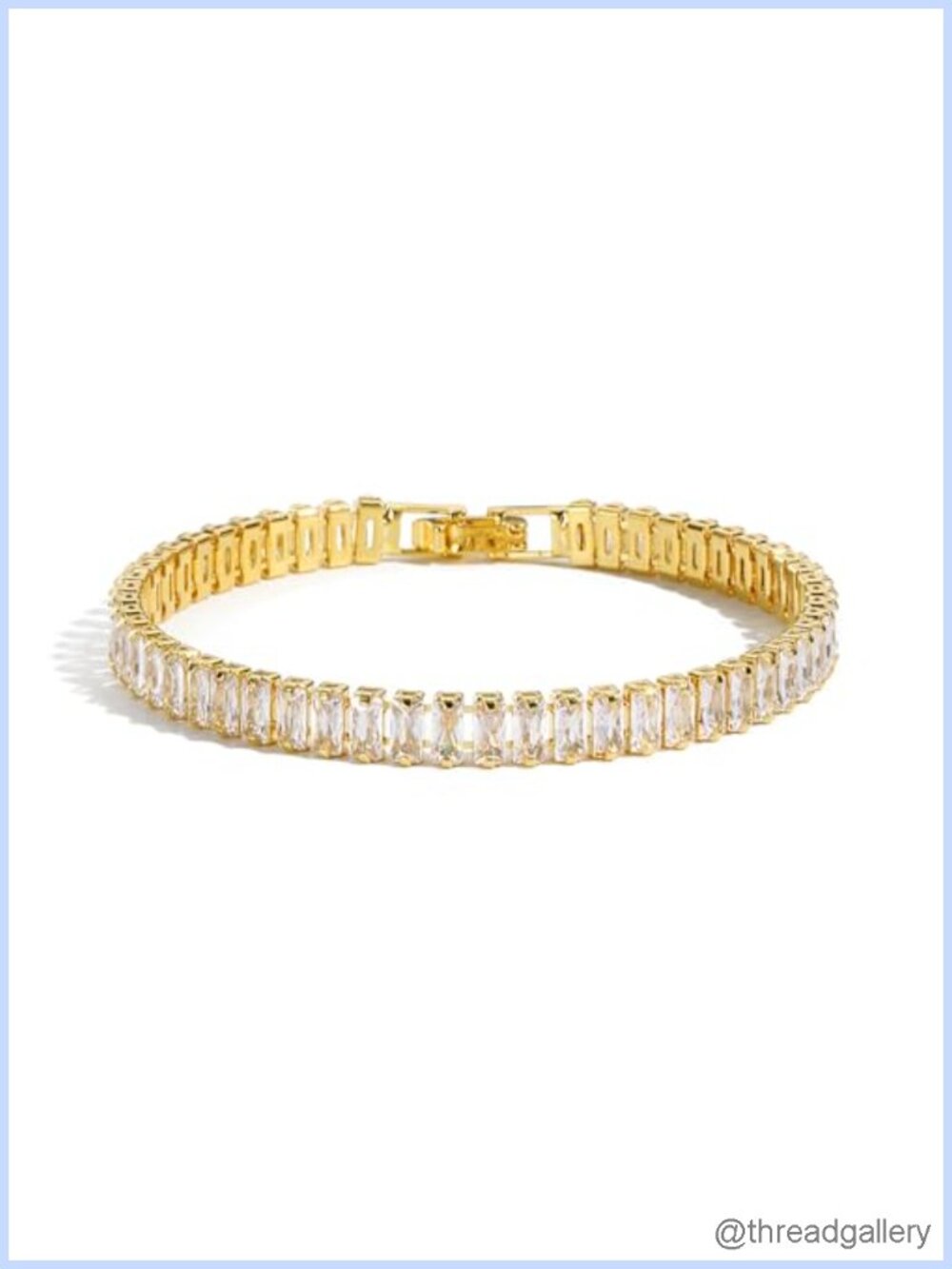 14K Gold Plated Tennis Bracelet Sparkly Cubic Zirconia Diamond Bracelet Women